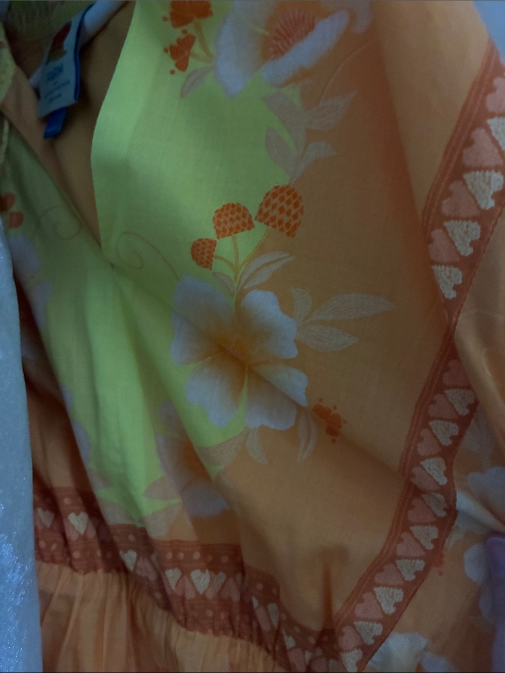 FARM Rio Yellow, Pink & Orange Floral Maxi Dress Sz. L exclusively Anthropologie - Picture 6 of 8